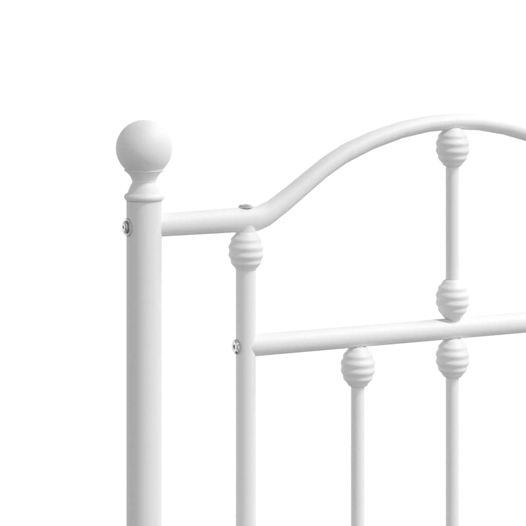 Bedframe met hoofdbord metaal wit 183x213 cm is nu te koop bij PeponiXL, paradijselijk wonen!