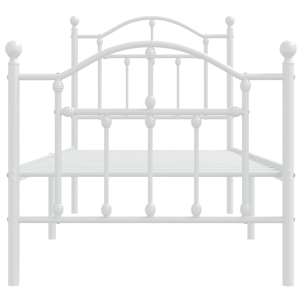 Bedframe met hoofd- en voeteneinde metaal wit 75x190 cm is nu te koop bij PeponiXL, paradijselijk wonen!