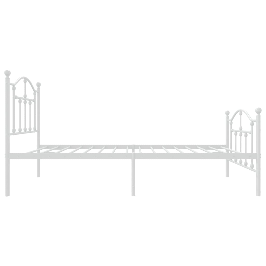 Bedframe met hoofd- en voeteneinde metaal wit 75x190 cm is nu te koop bij PeponiXL, paradijselijk wonen!