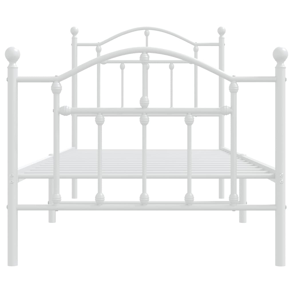Bedframe met hoofd- en voeteneinde metaal wit 80x200 cm is nu te koop bij PeponiXL, paradijselijk wonen!