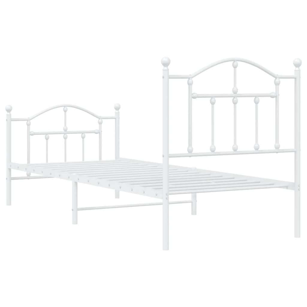Bedframe met hoofd- en voeteneinde metaal wit 80x200 cm is nu te koop bij PeponiXL, paradijselijk wonen!