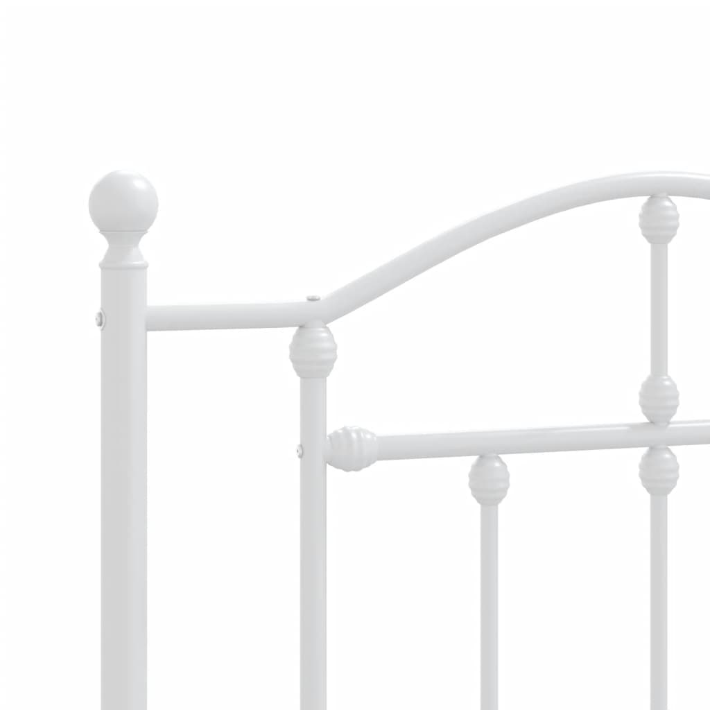 Bedframe met hoofd- en voeteneinde metaal wit 80x200 cm is nu te koop bij PeponiXL, paradijselijk wonen!