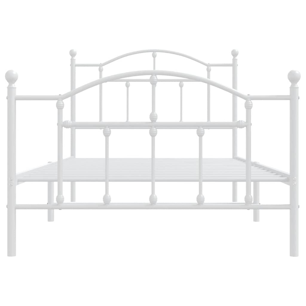 Bedframe met hoofd- en voeteneinde metaal wit 100x190 cm is nu te koop bij PeponiXL, paradijselijk wonen!