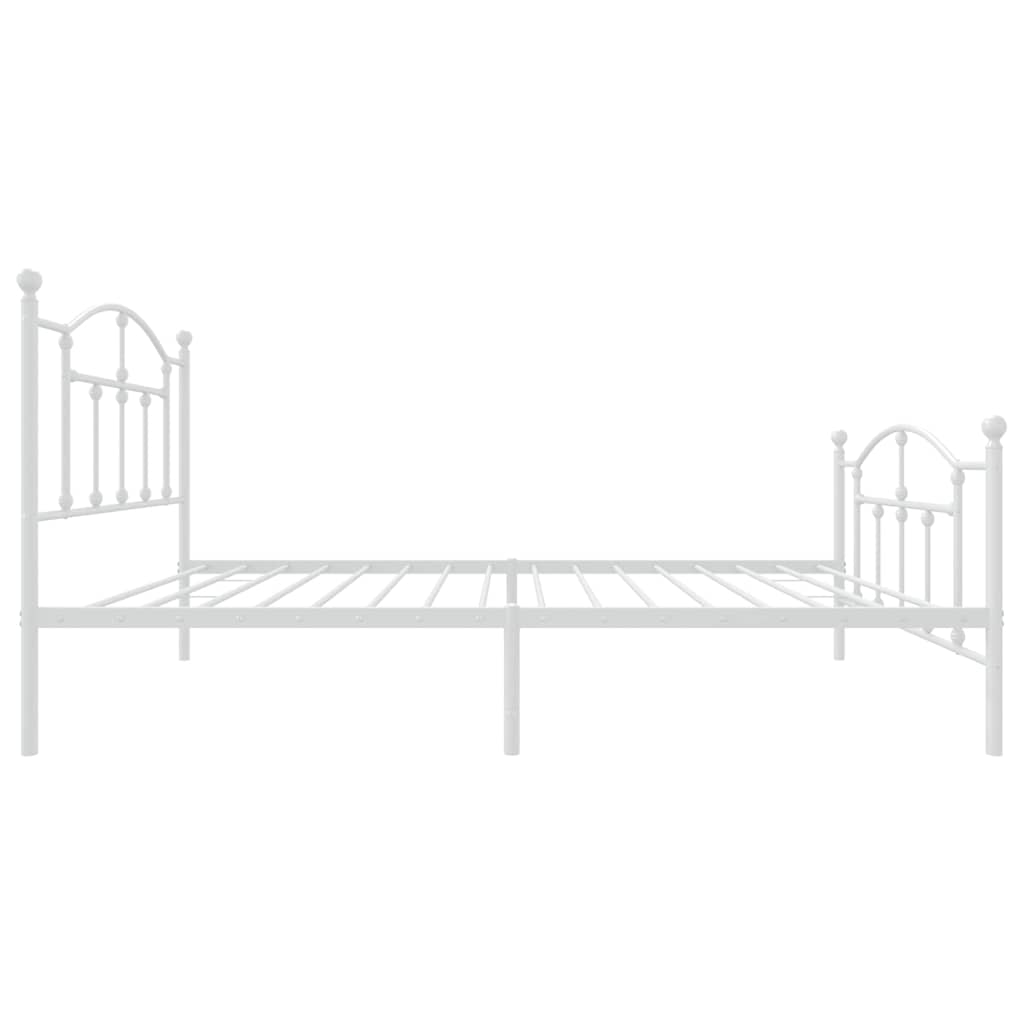 Bedframe met hoofd- en voeteneinde metaal wit 100x190 cm is nu te koop bij PeponiXL, paradijselijk wonen!