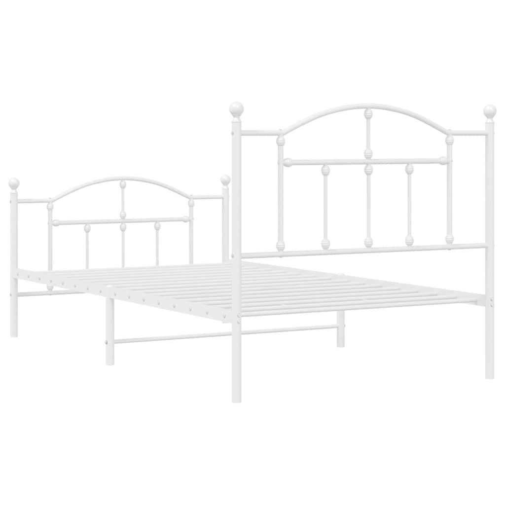 Bedframe met hoofd- en voeteneinde metaal wit 100x190 cm is nu te koop bij PeponiXL, paradijselijk wonen!