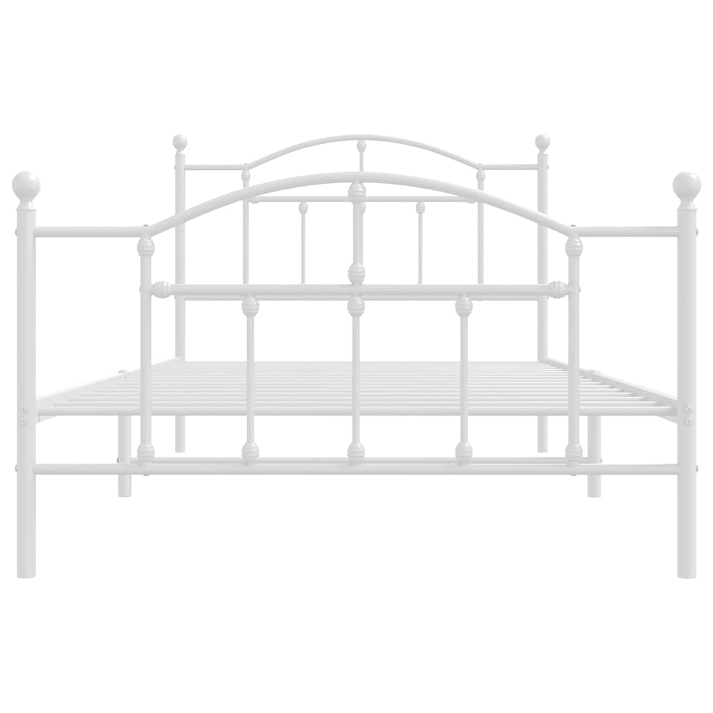 Bedframe met hoofd- en voeteneinde metaal wit 100x200 cm is nu te koop bij PeponiXL, paradijselijk wonen!