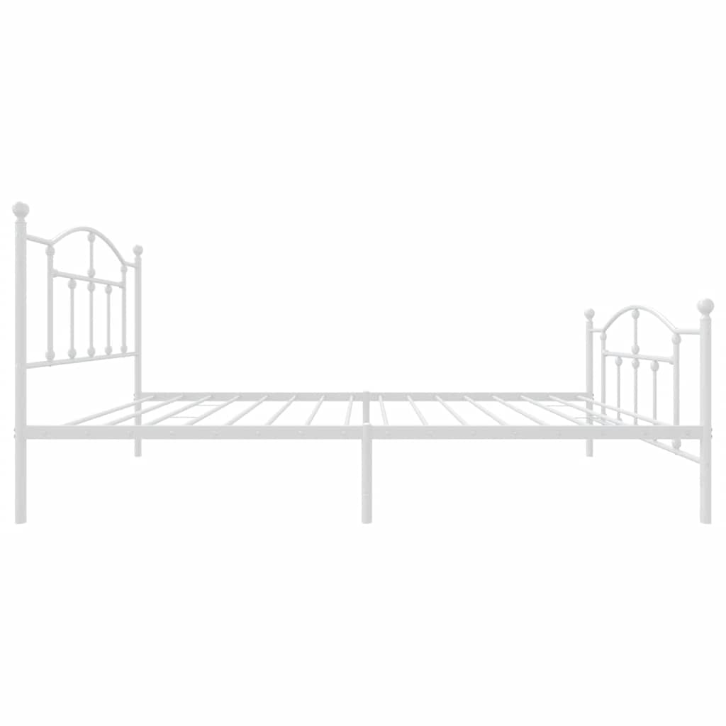 Bedframe met hoofd- en voeteneinde metaal wit 100x200 cm is nu te koop bij PeponiXL, paradijselijk wonen!