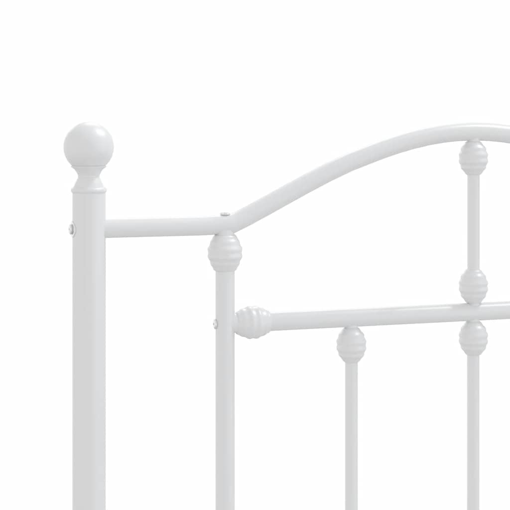Bedframe met hoofd- en voeteneinde metaal wit 100x200 cm is nu te koop bij PeponiXL, paradijselijk wonen!
