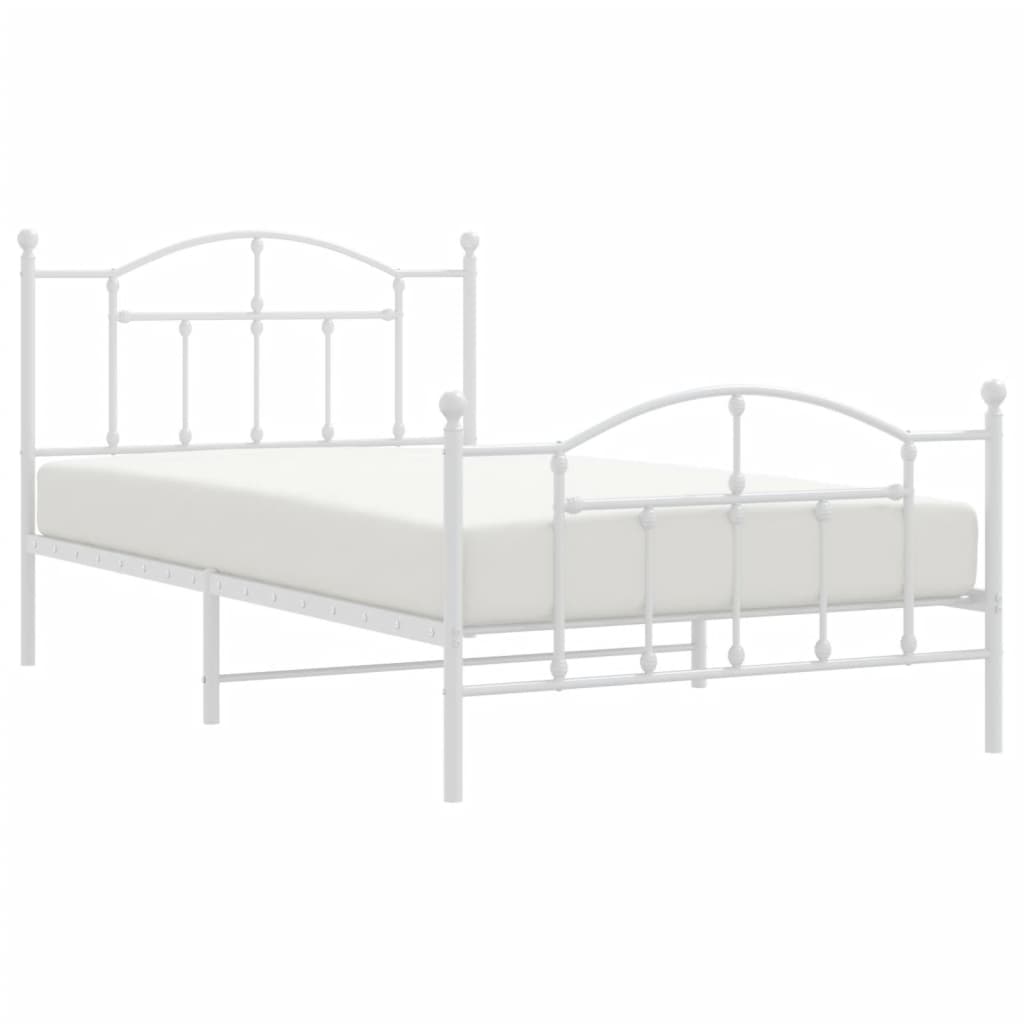 Bedframe met hoofd- en voeteneinde metaal wit 107x203 cm is nu te koop bij PeponiXL, paradijselijk wonen!