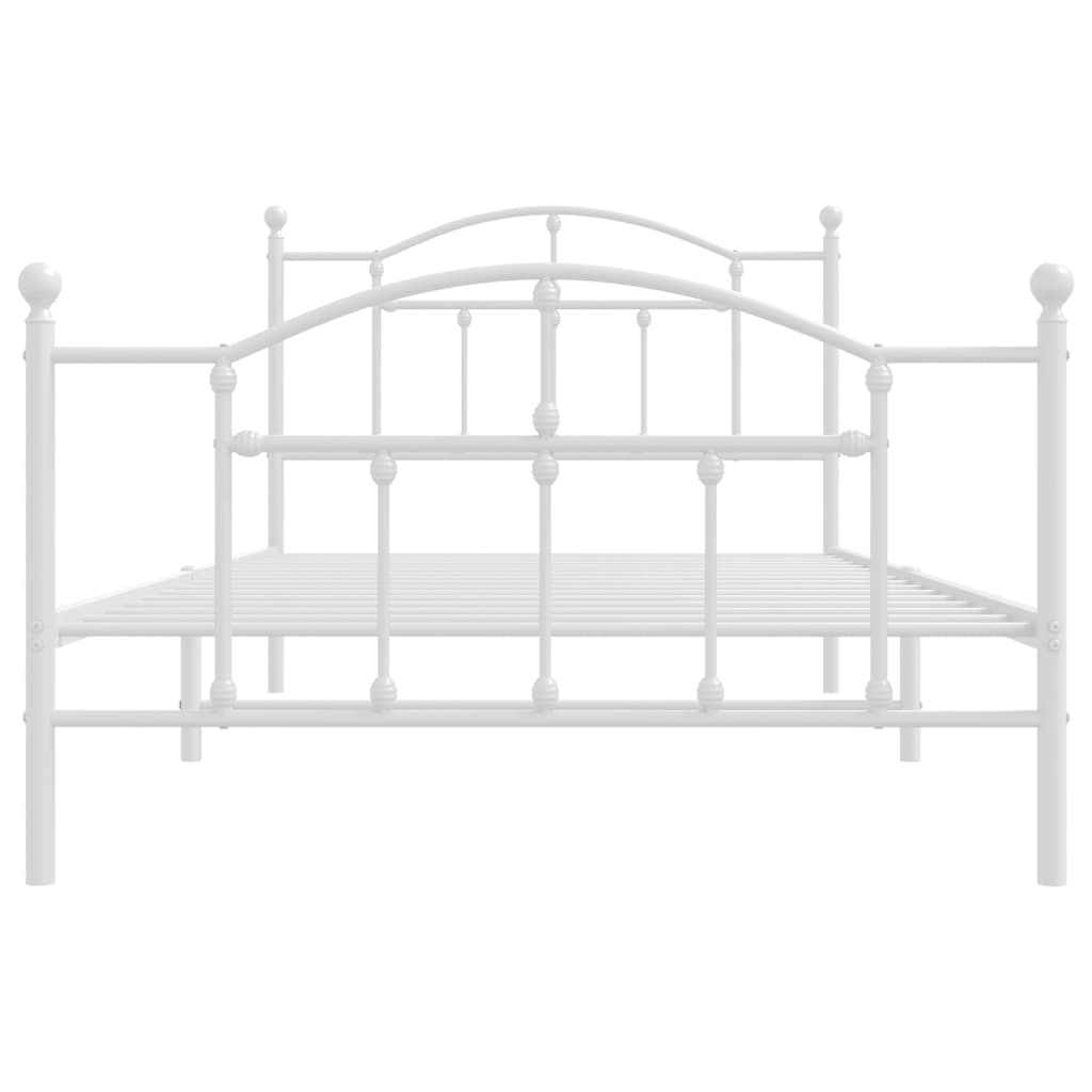 Bedframe met hoofd- en voeteneinde metaal wit 107x203 cm is nu te koop bij PeponiXL, paradijselijk wonen!