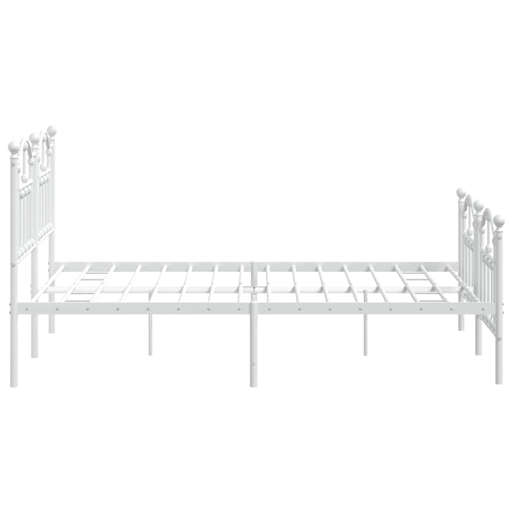 Bedframe met hoofd- en voeteneinde metaal wit 135x190 cm is nu te koop bij PeponiXL, paradijselijk wonen!