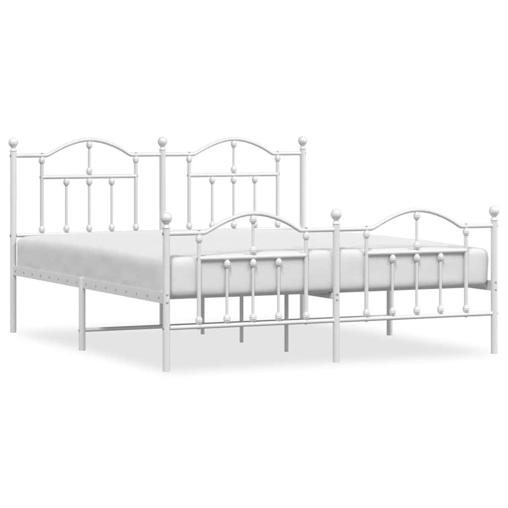 Bedframe met hoofd- en voeteneinde metaal wit 183x213 cm is nu te koop bij PeponiXL, paradijselijk wonen!