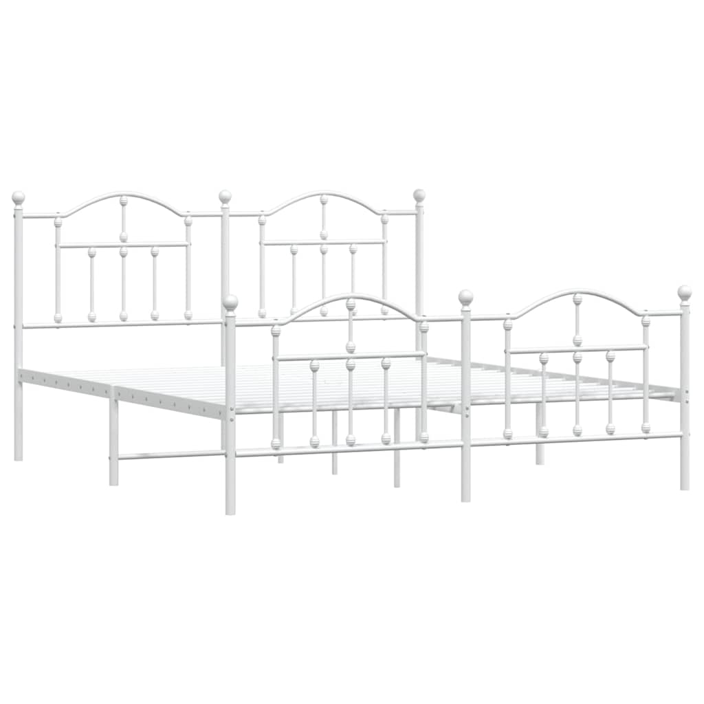Bedframe met hoofd- en voeteneinde metaal wit 183x213 cm is nu te koop bij PeponiXL, paradijselijk wonen!