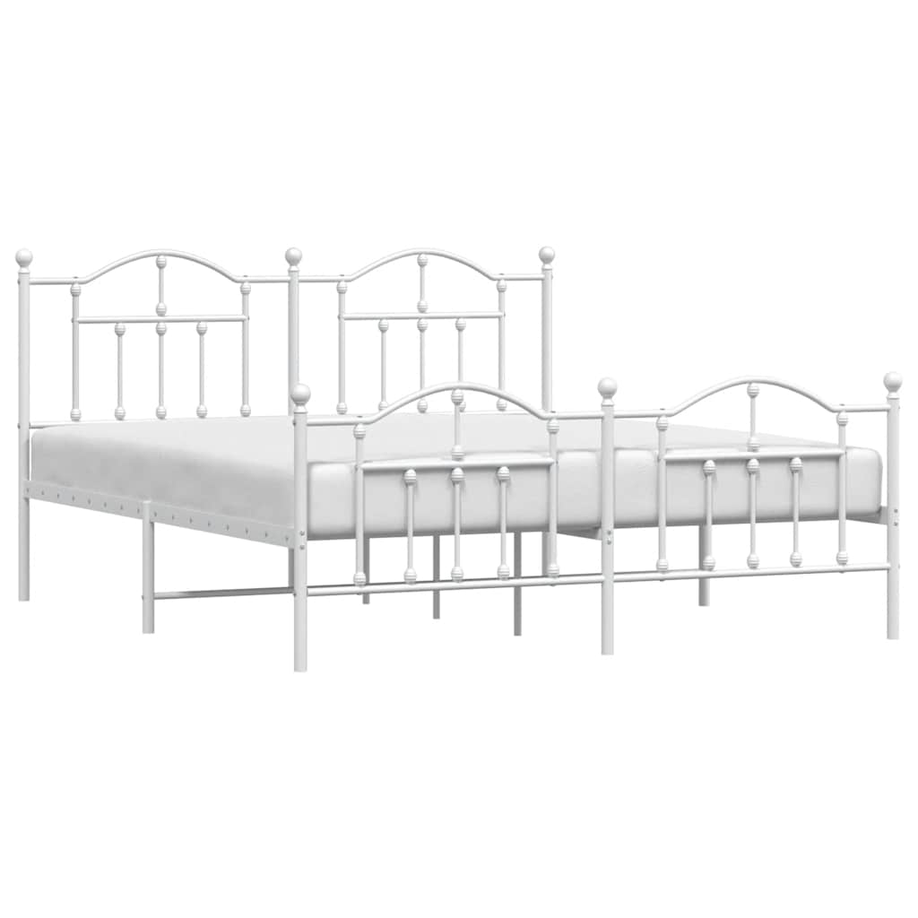 Bedframe met hoofd- en voeteneinde metaal wit 183x213 cm is nu te koop bij PeponiXL, paradijselijk wonen!