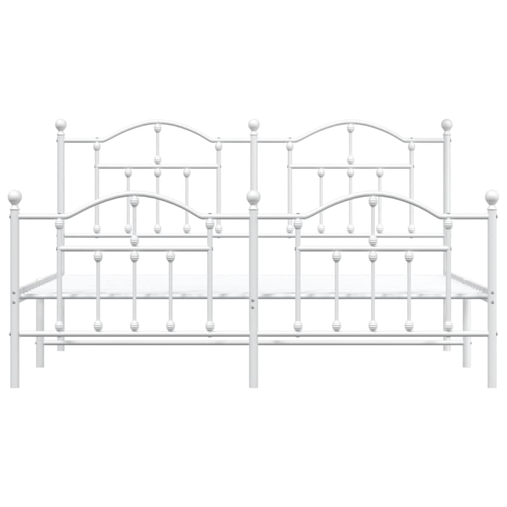 Bedframe met hoofd- en voeteneinde metaal wit 183x213 cm is nu te koop bij PeponiXL, paradijselijk wonen!