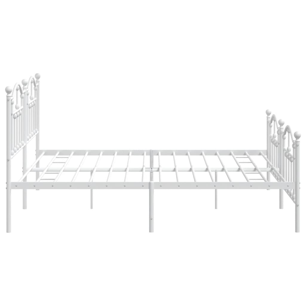 Bedframe met hoofd- en voeteneinde metaal wit 193x203 cm is nu te koop bij PeponiXL, paradijselijk wonen!