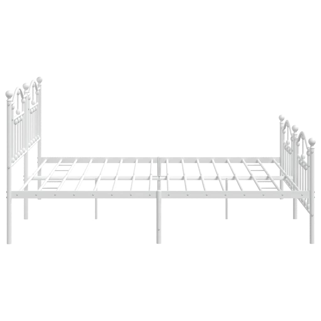Bedframe met hoofd- en voeteneinde metaal wit 193x203 cm is nu te koop bij PeponiXL, paradijselijk wonen!