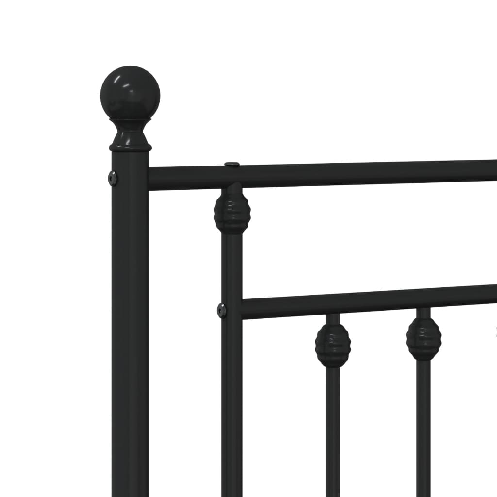 Bedframe met hoofdbord metaal zwart 160x200 cm is nu te koop bij PeponiXL, paradijselijk wonen!