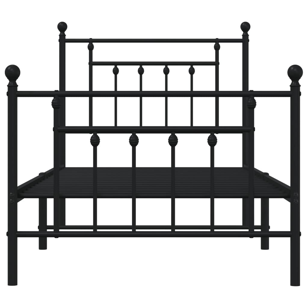 Bedframe met hoofd- en voeteneinde metaal zwart 90x190 cm is nu te koop bij PeponiXL, paradijselijk wonen!