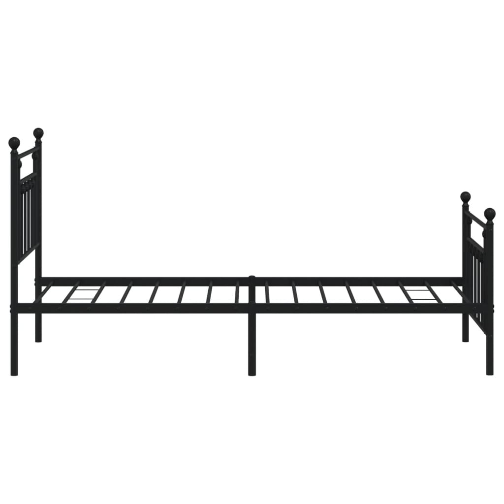 Bedframe met hoofd- en voeteneinde metaal zwart 90x190 cm is nu te koop bij PeponiXL, paradijselijk wonen!