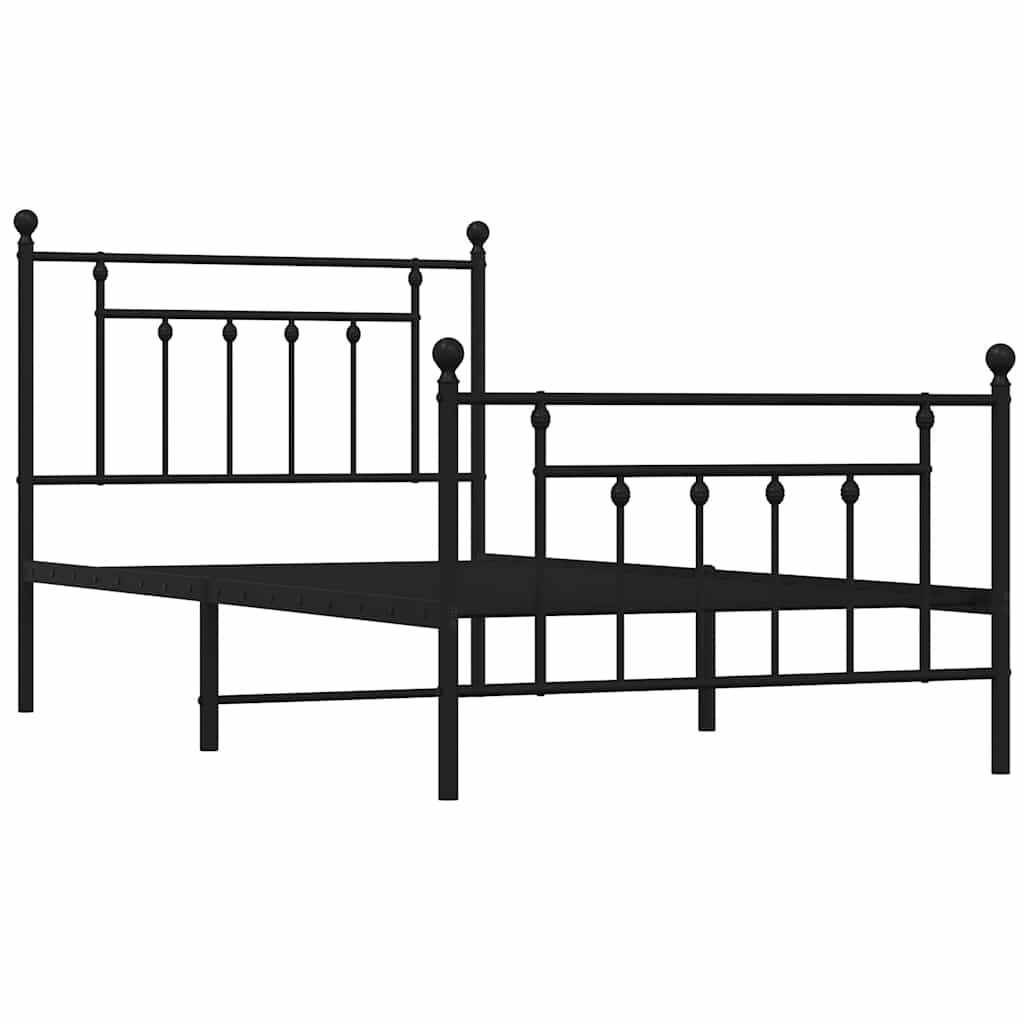 Bedframe met hoofd- en voeteneinde metaal zwart 100x190 cm is nu te koop bij PeponiXL, paradijselijk wonen!
