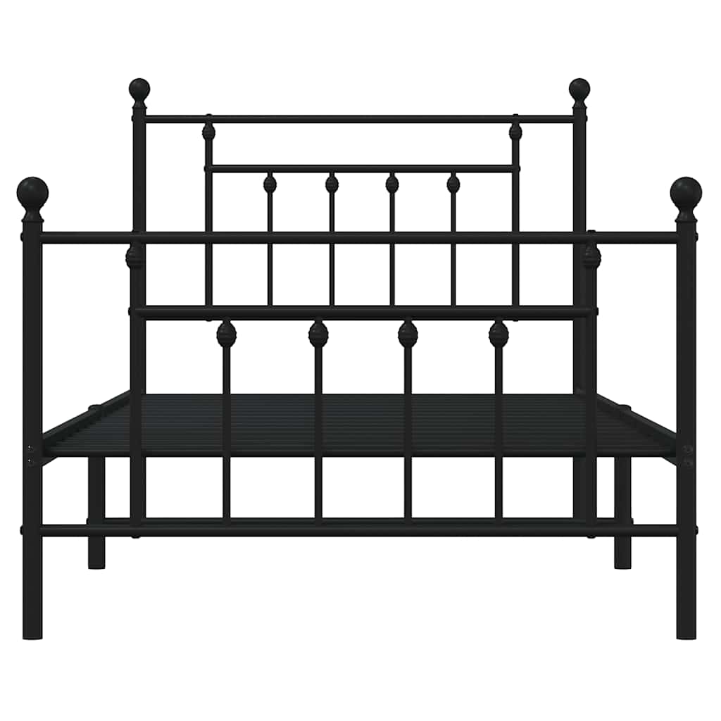 Bedframe met hoofd- en voeteneinde metaal zwart 100x190 cm is nu te koop bij PeponiXL, paradijselijk wonen!