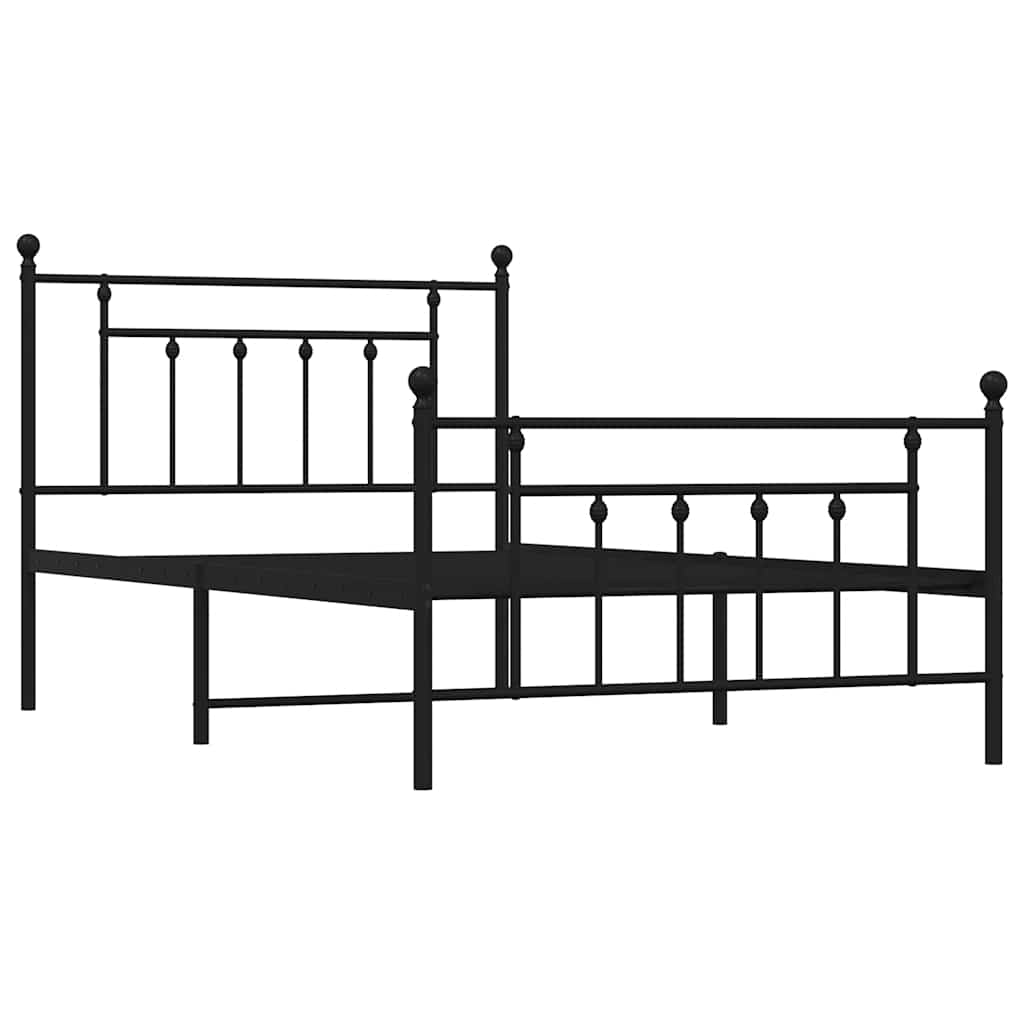 Bedframe met hoofd- en voeteneinde metaal zwart 100x200 cm is nu te koop bij PeponiXL, paradijselijk wonen!