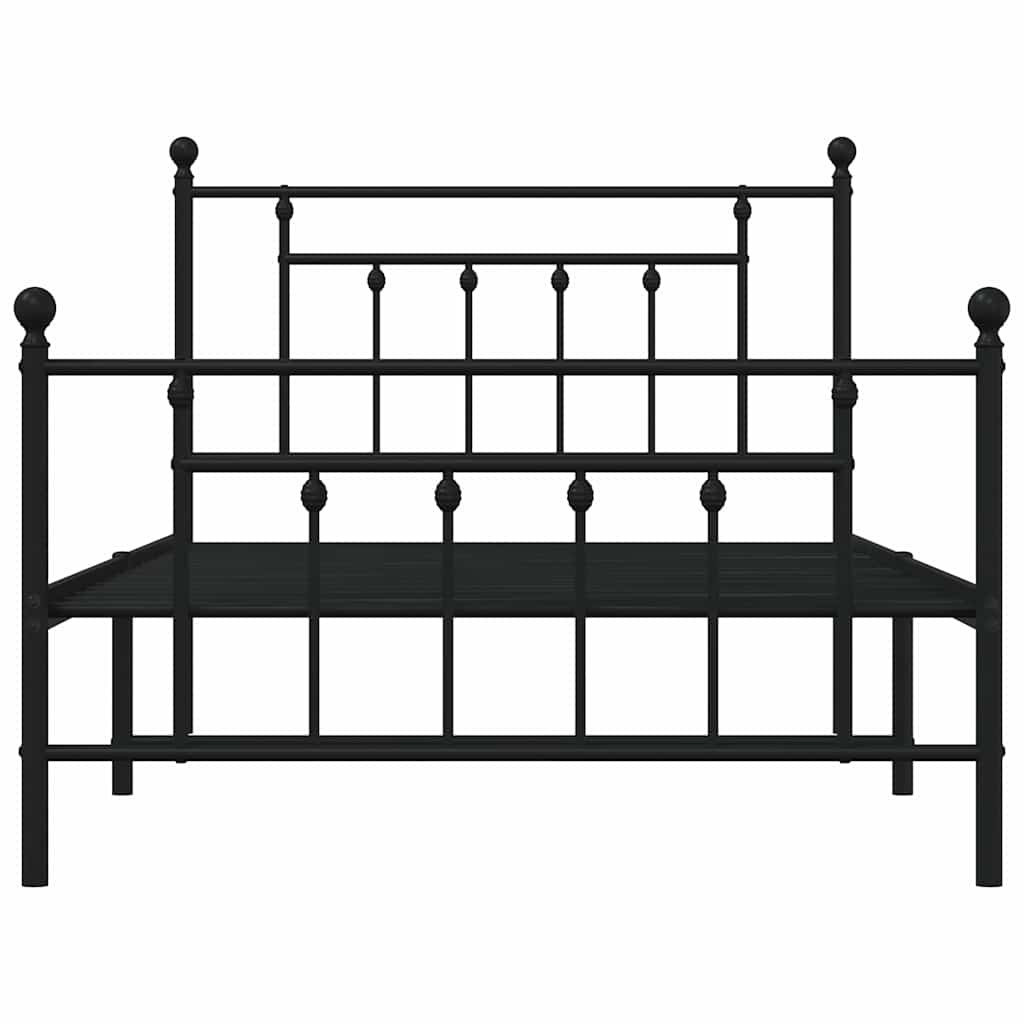 Bedframe met hoofd- en voeteneinde metaal zwart 100x200 cm is nu te koop bij PeponiXL, paradijselijk wonen!