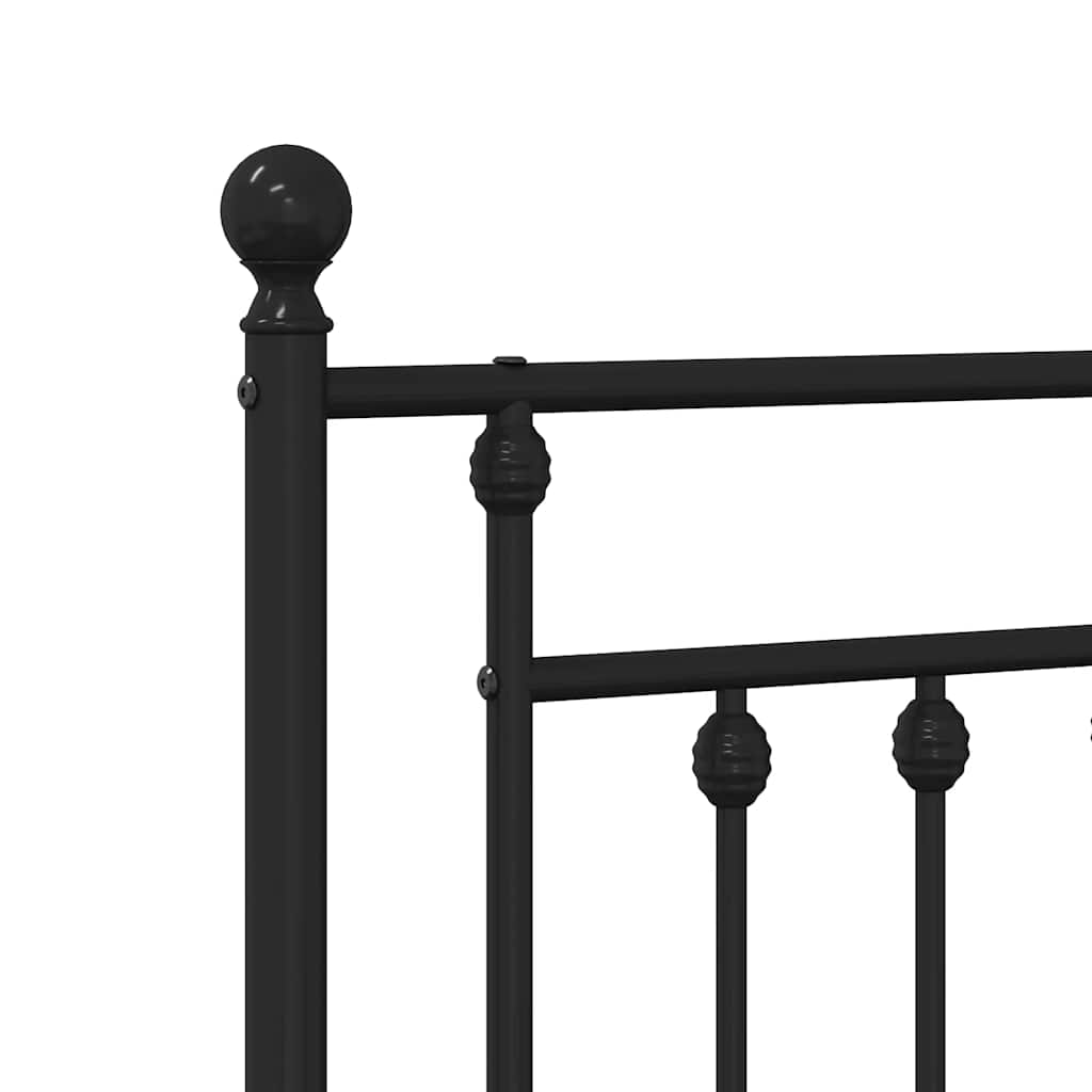 Bedframe met hoofd- en voeteneinde metaal zwart 100x200 cm is nu te koop bij PeponiXL, paradijselijk wonen!