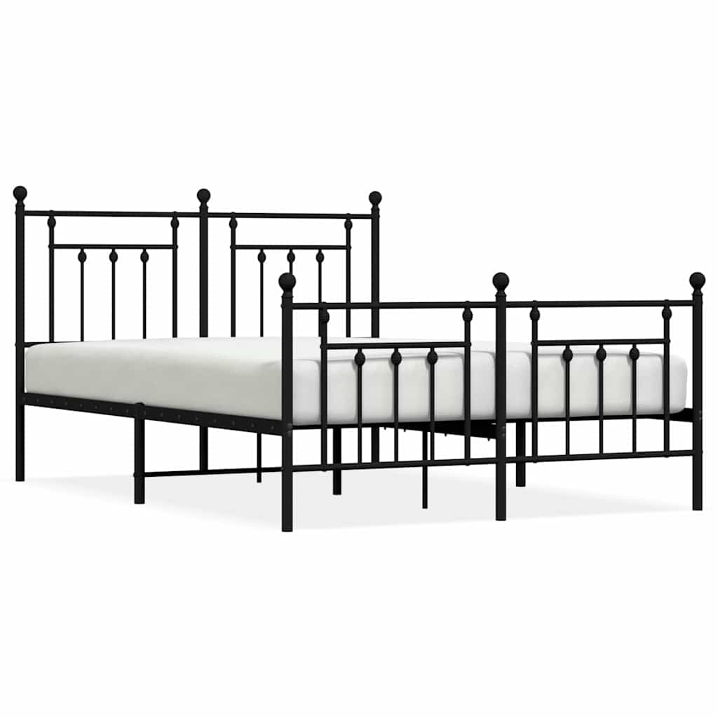 Bedframe met hoofd- en voeteneinde metaal zwart 150x200 cm is nu te koop bij PeponiXL, paradijselijk wonen!