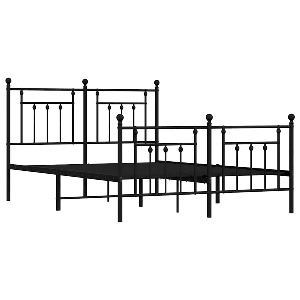Bedframe met hoofd- en voeteneinde metaal zwart 150x200 cm is nu te koop bij PeponiXL, paradijselijk wonen!