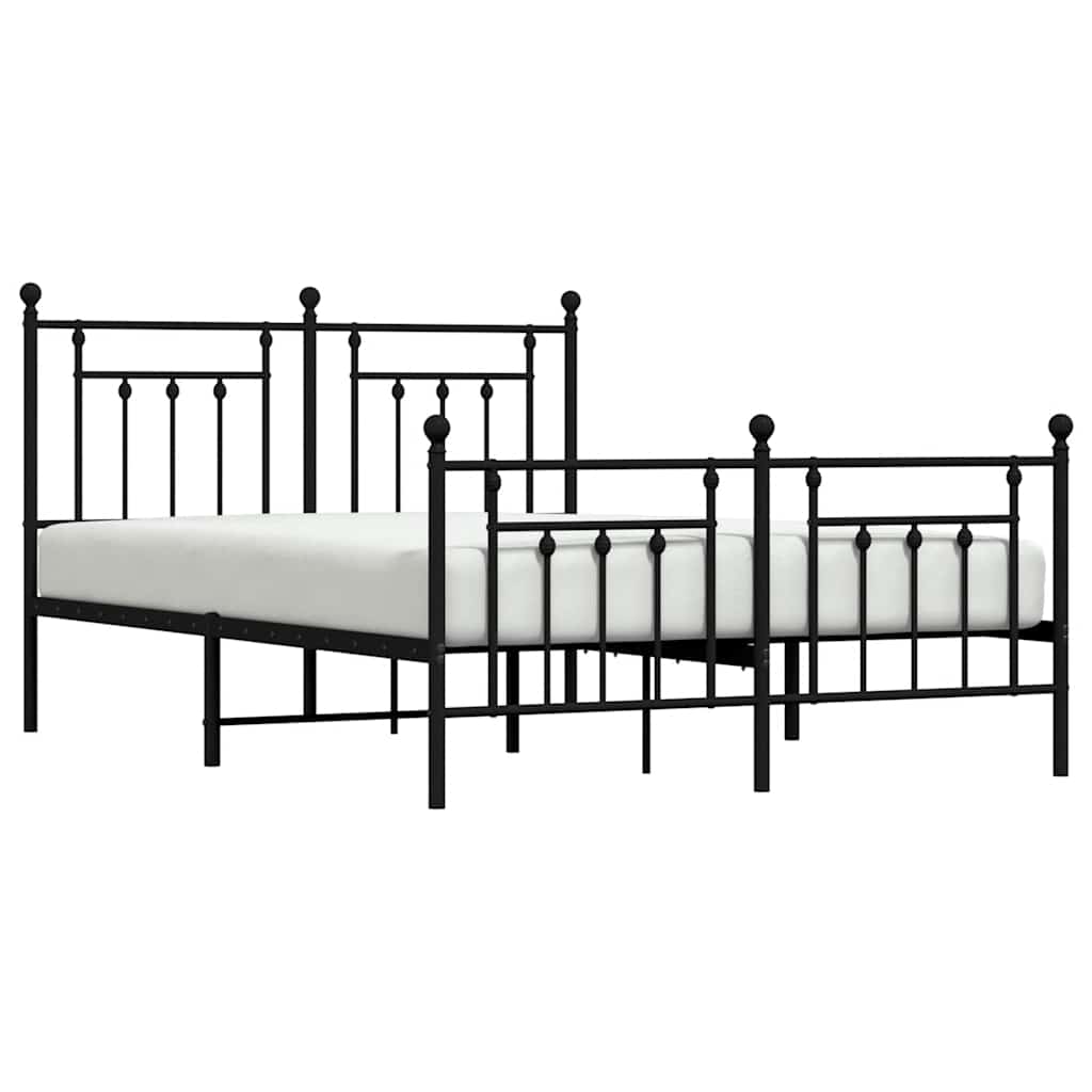Bedframe met hoofd- en voeteneinde metaal zwart 150x200 cm is nu te koop bij PeponiXL, paradijselijk wonen!