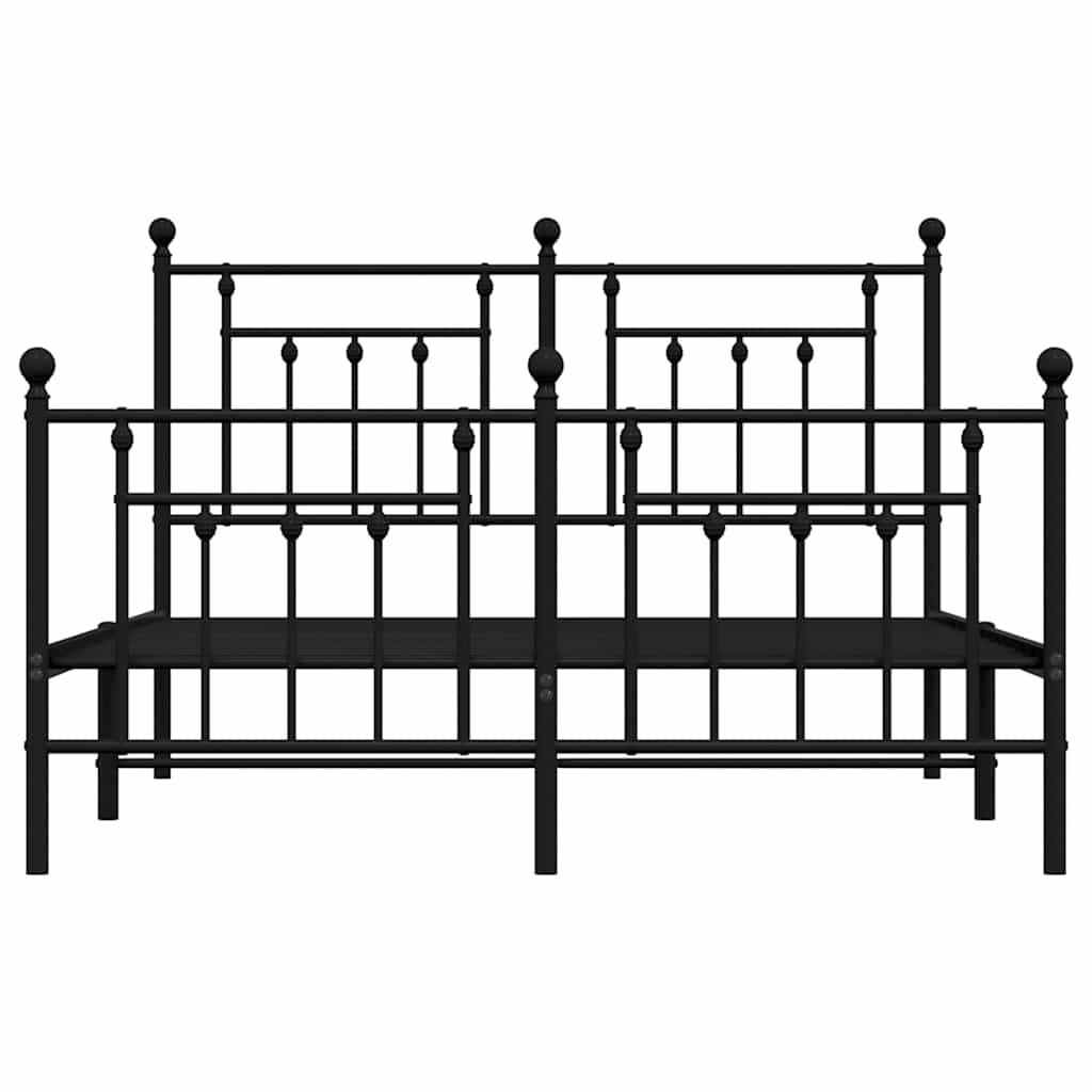 Bedframe met hoofd- en voeteneinde metaal zwart 150x200 cm is nu te koop bij PeponiXL, paradijselijk wonen!