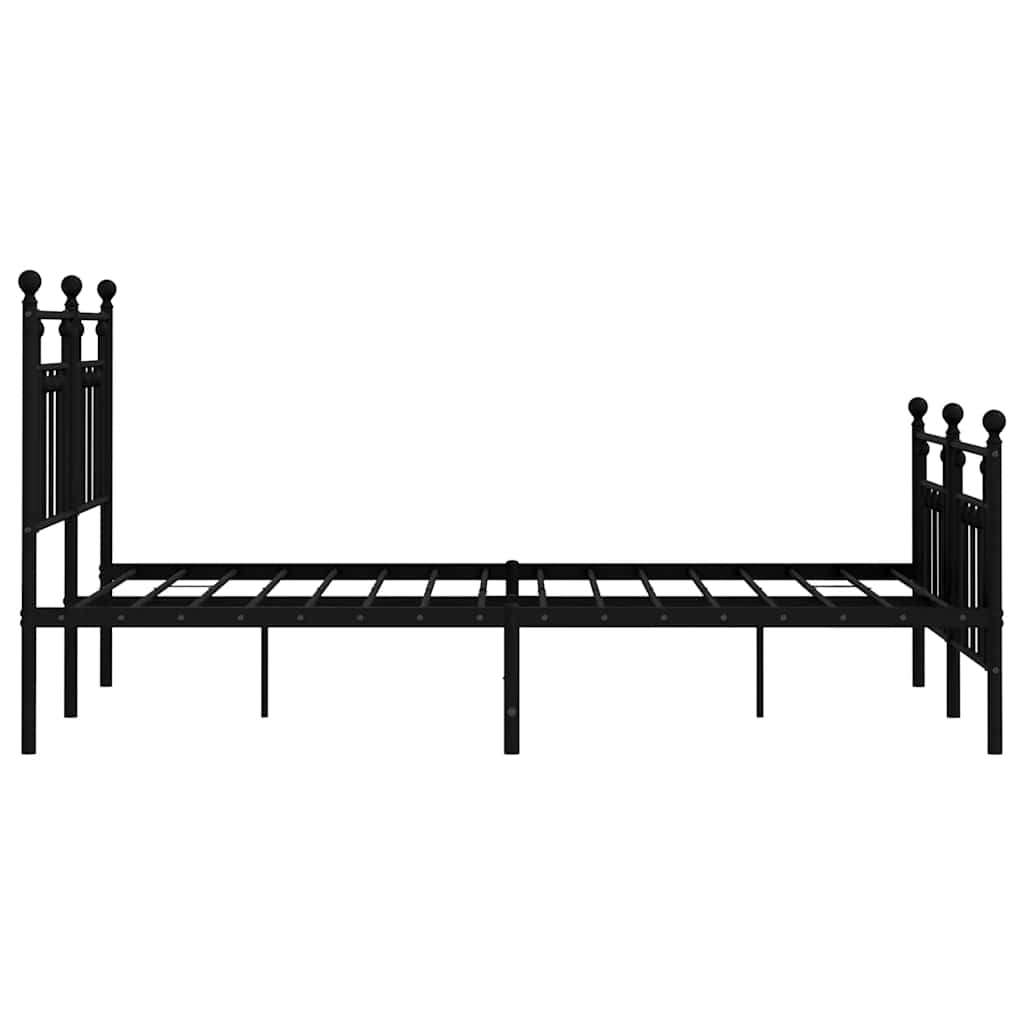 Bedframe met hoofd- en voeteneinde metaal zwart 150x200 cm is nu te koop bij PeponiXL, paradijselijk wonen!