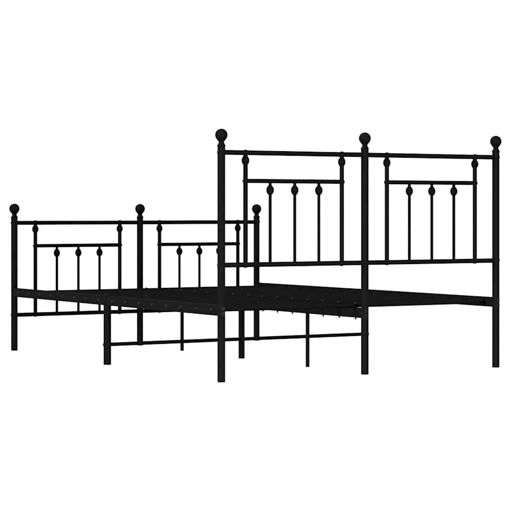 Bedframe met hoofd- en voeteneinde metaal zwart 150x200 cm is nu te koop bij PeponiXL, paradijselijk wonen!