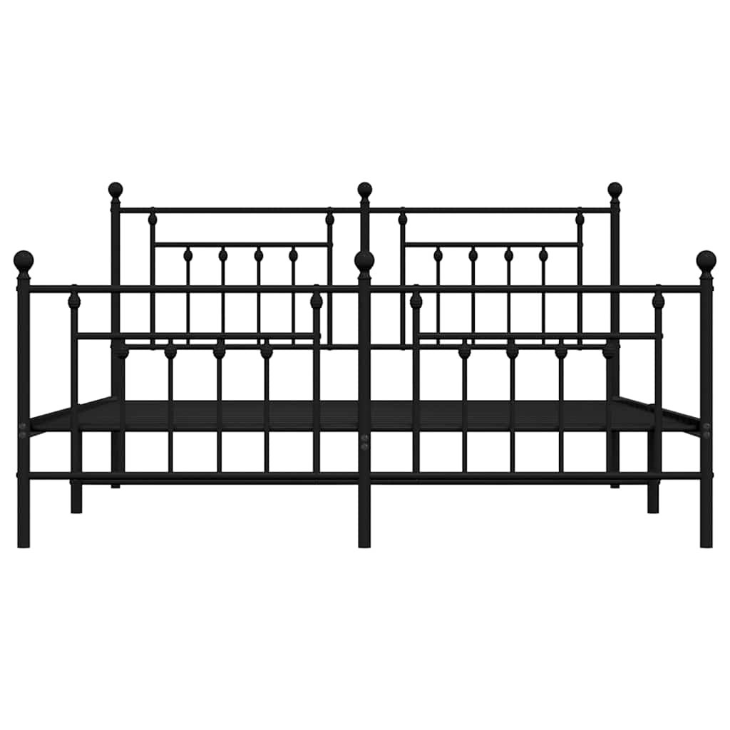 Bedframe met voetbord zonder matras metaal zwart 160x200 cm