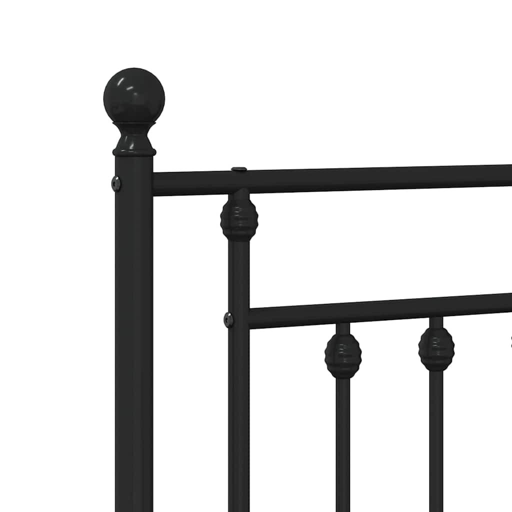 Bedframe met voetbord zonder matras metaal zwart 160x200 cm