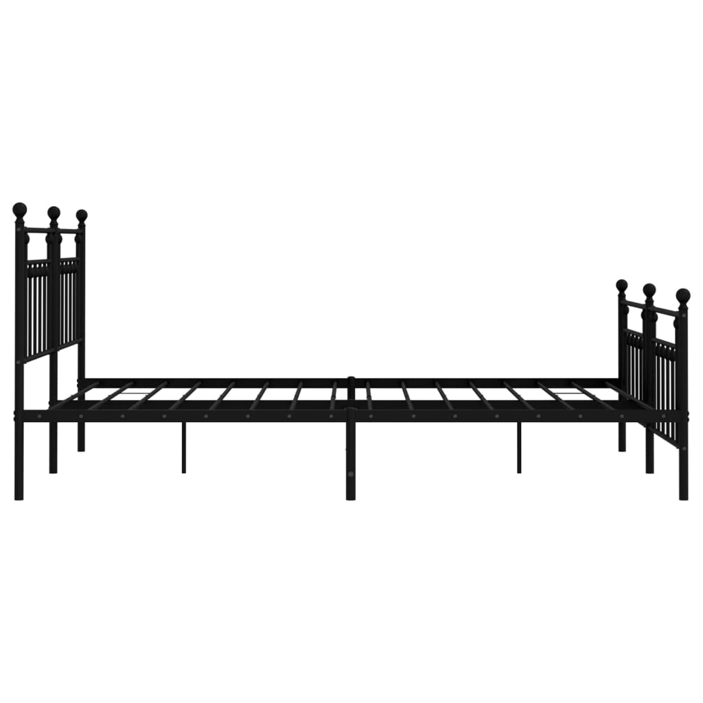 Bedframe met voetbord zonder matras metaal zwart 180x200 cm is nu te koop bij PeponiXL, paradijselijk wonen!