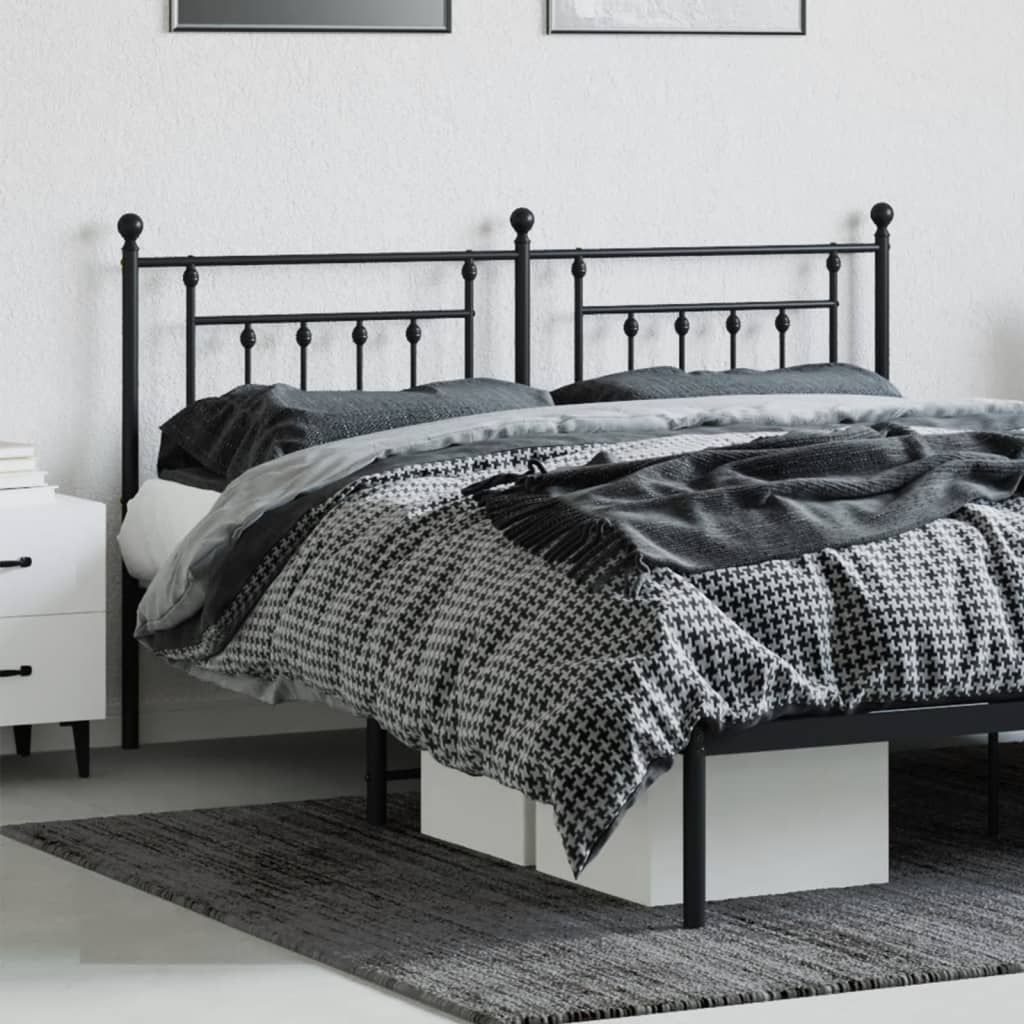 Vervangend hoofdbord 160 cm metaal zwart is nu te koop bij PeponiXL, paradijselijk wonen!