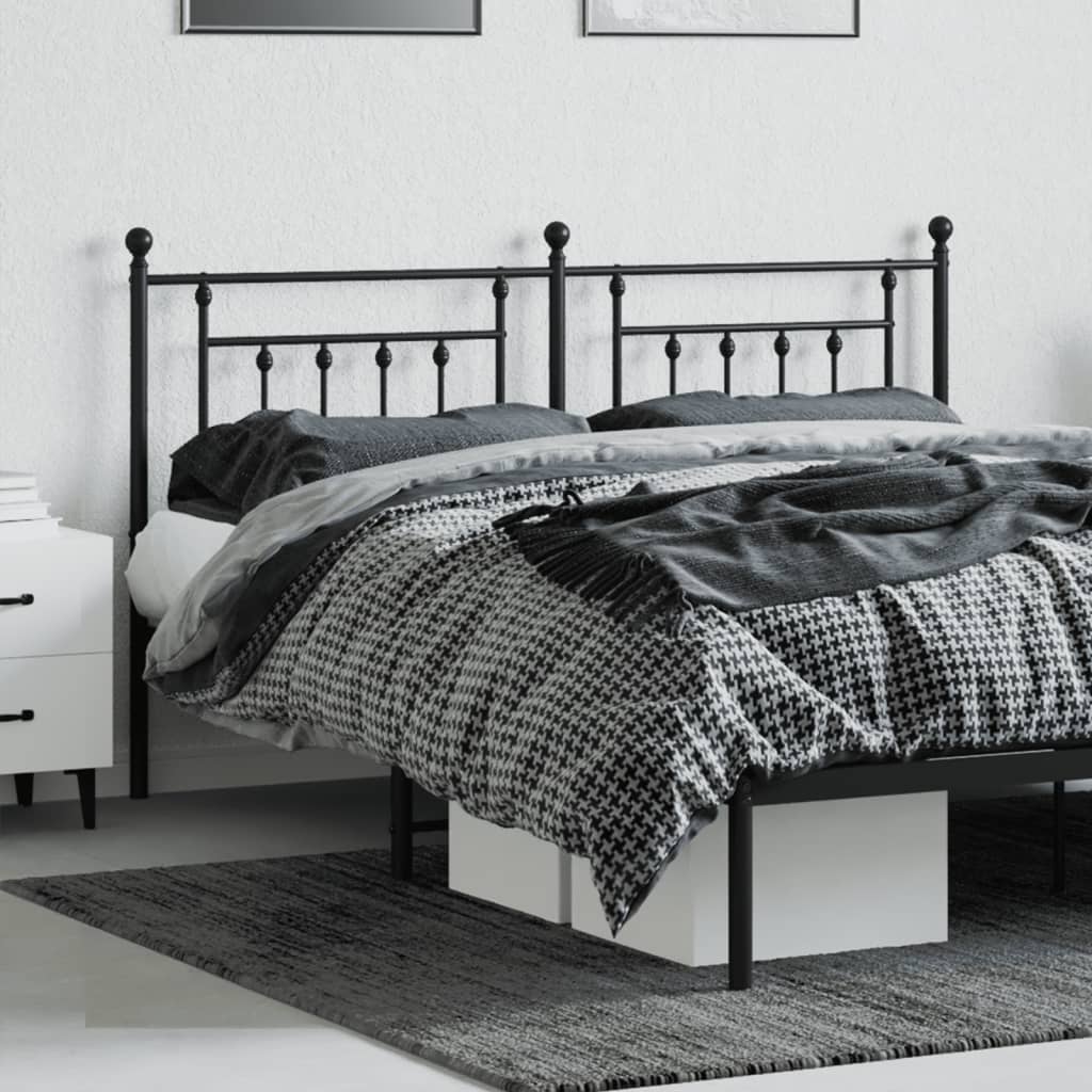 Vervangend hoofdbord 180 cm metaal zwart is nu te koop bij PeponiXL, paradijselijk wonen!