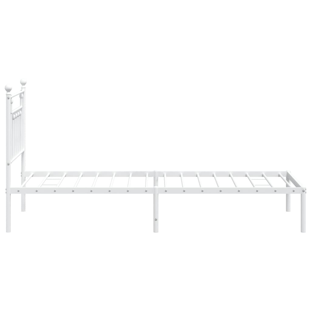 Bedframe met hoofdbord metaal wit 80x200 cm is nu te koop bij PeponiXL, paradijselijk wonen!