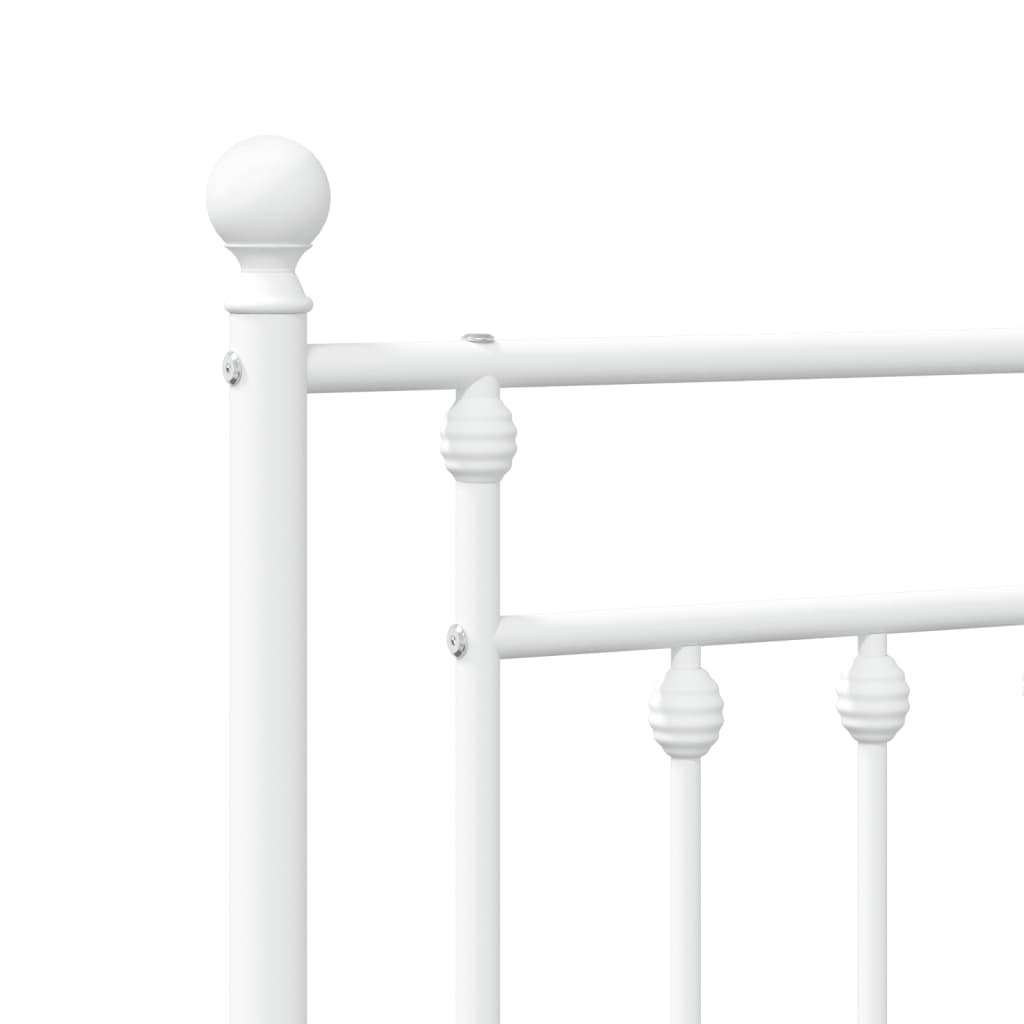 Bedframe met hoofdbord metaal wit 80x200 cm is nu te koop bij PeponiXL, paradijselijk wonen!