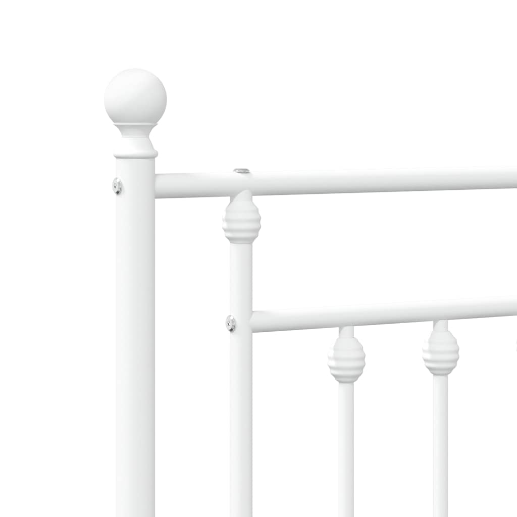 Bedframe met hoofdbord metaal wit 100x200 cm