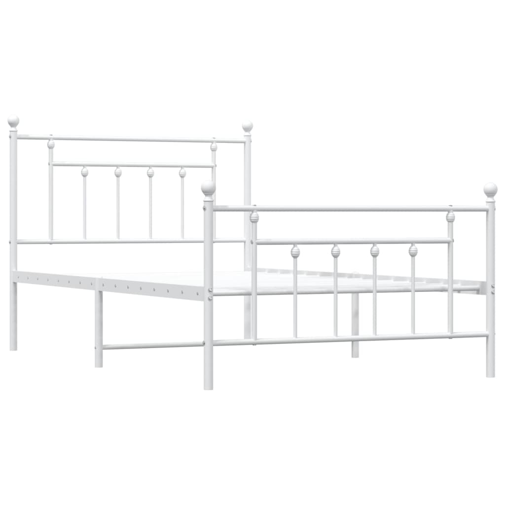 Bedframe met hoofd- en voeteneinde metaal wit 100x200 cm is nu te koop bij PeponiXL, paradijselijk wonen!