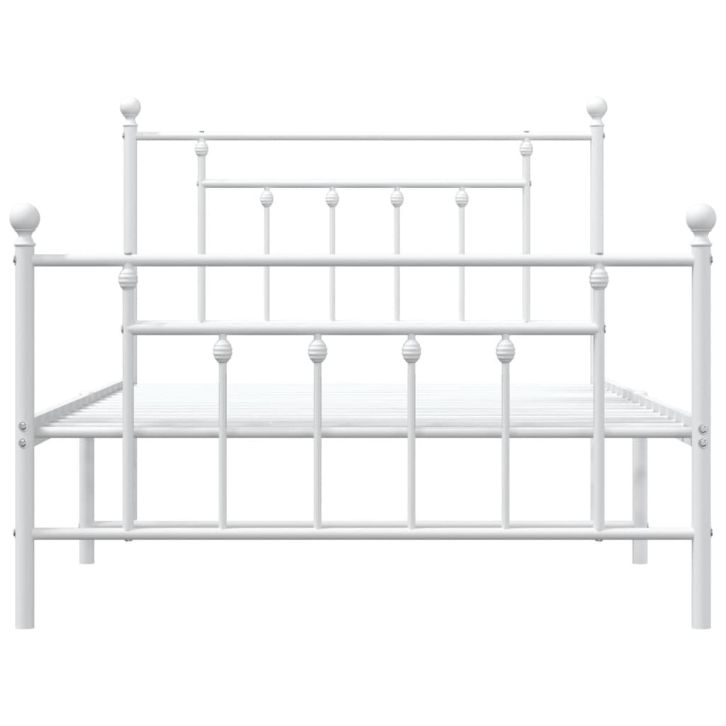 Bedframe met hoofd- en voeteneinde metaal wit 100x200 cm is nu te koop bij PeponiXL, paradijselijk wonen!