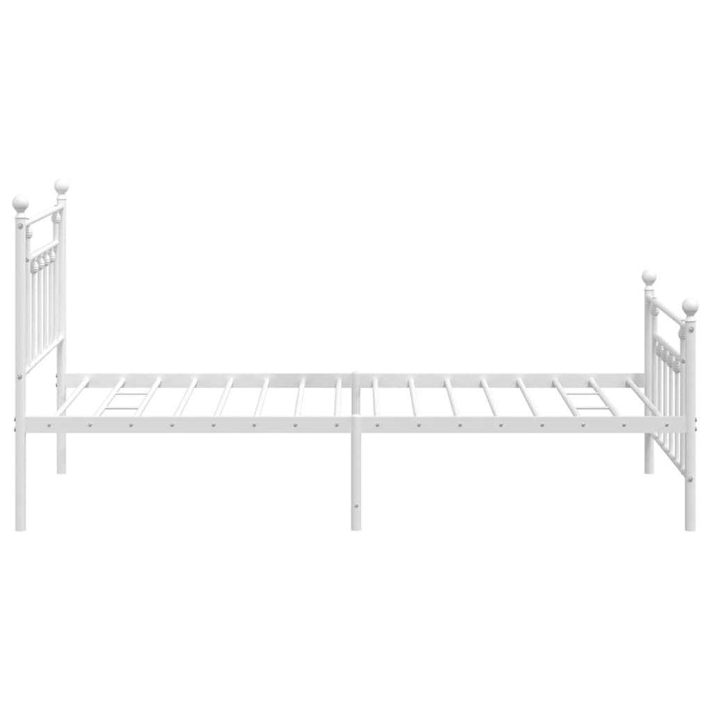 Bedframe met hoofd- en voeteneinde metaal wit 100x200 cm is nu te koop bij PeponiXL, paradijselijk wonen!