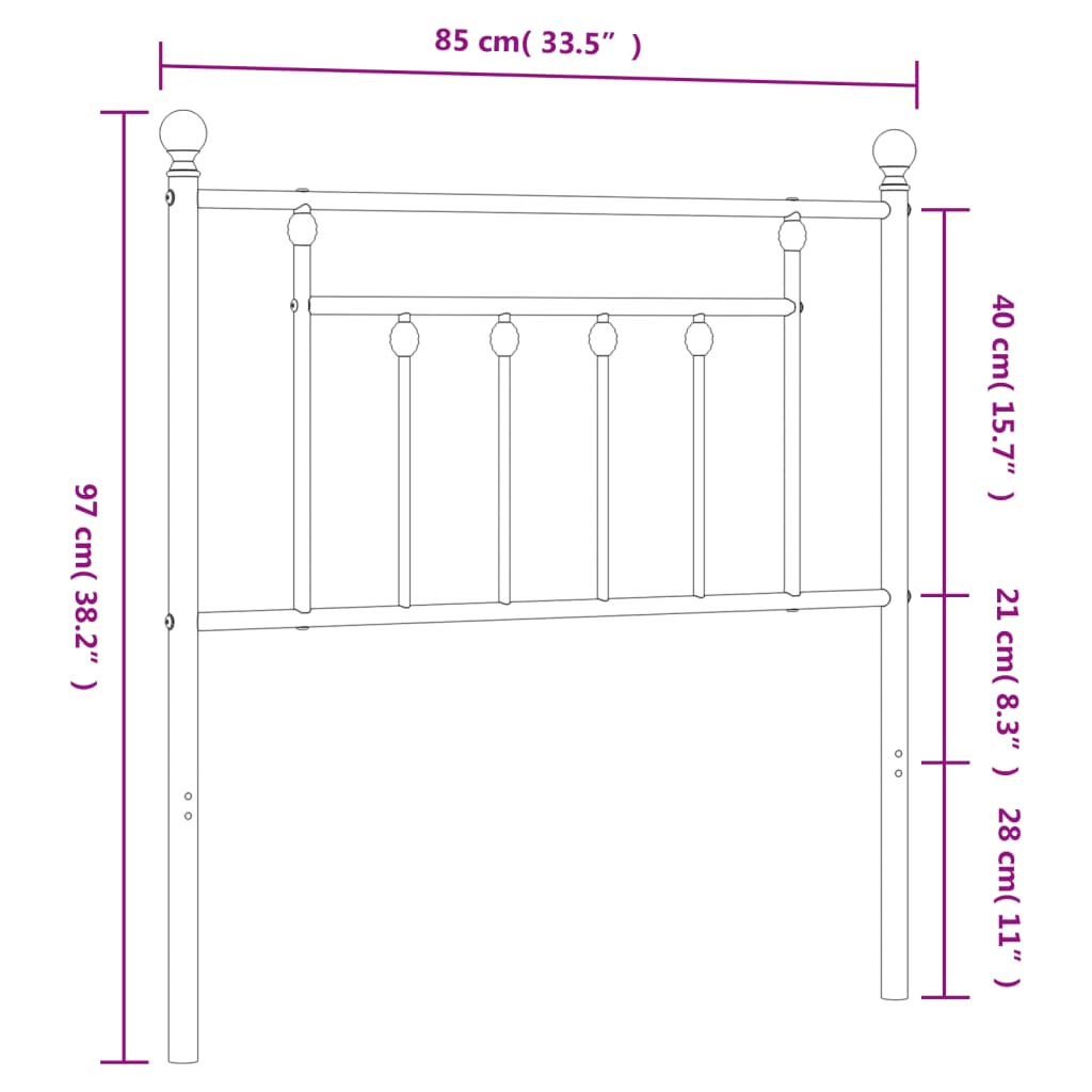 Vervangend hoofdbord 80 cm metaal wit is nu te koop bij PeponiXL, paradijselijk wonen!