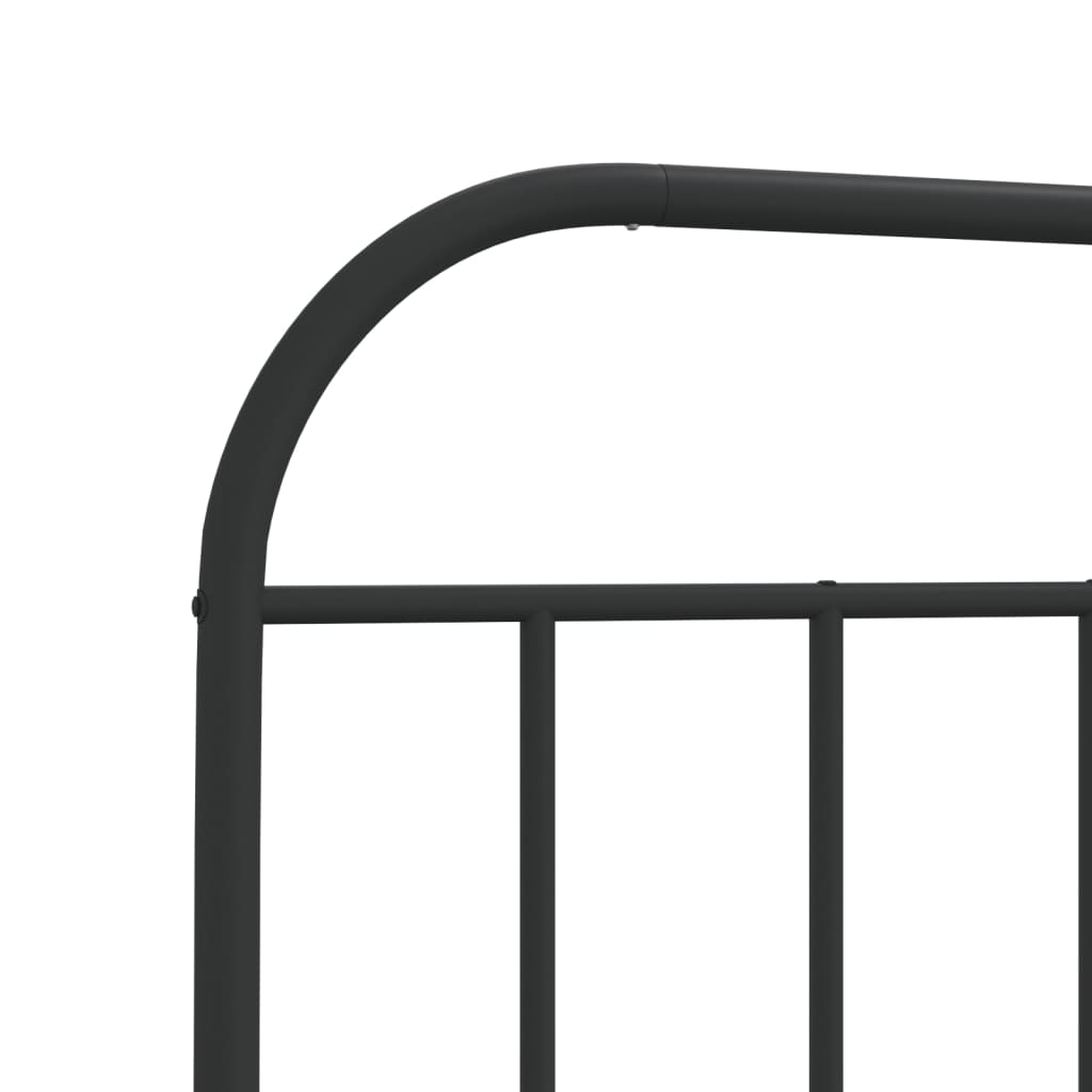 Bedframe met hoofdbord metaal zwart 80x200 cm is nu te koop bij PeponiXL, paradijselijk wonen!