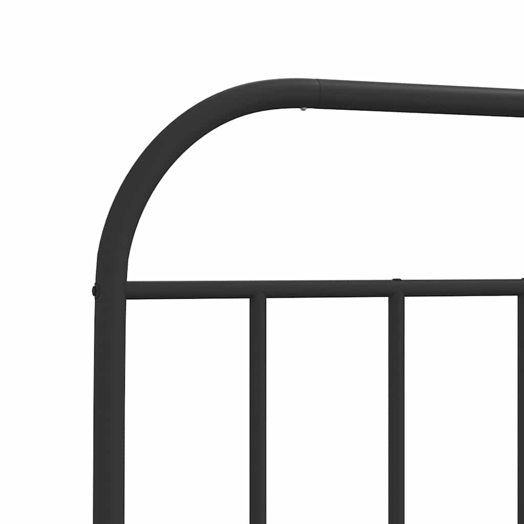 Bedframe met hoofdbord metaal zwart 100x200 cm is nu te koop bij PeponiXL, paradijselijk wonen!