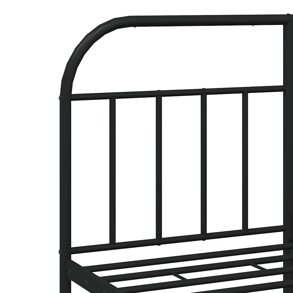 Bedframe met hoofdbord metaal zwart 150x200 cm is nu te koop bij PeponiXL, paradijselijk wonen!